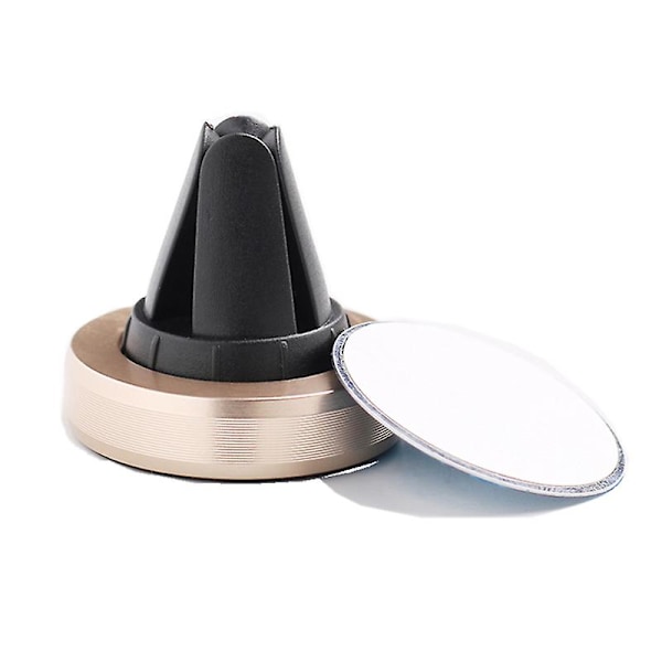 Universal Magnetisk Bil Air Vent Telefonhållare Med Metallplatta Rund Magnet Bil Mobiltelefon Fäste Bil Interiör Tillbehör| | Silver
