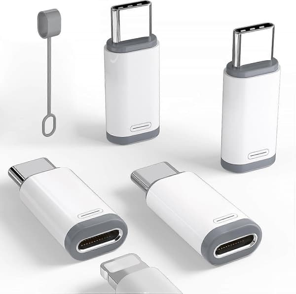 4-pack Lightning till USB C-adapter för iPhone 15/16/17/17 Pro Max/Plus, Samsung