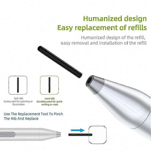 Microsoft Surface Stylus Penn for Pro 7/6/5/4/3, 4096 Trykknivåer med Ekstra Tupper