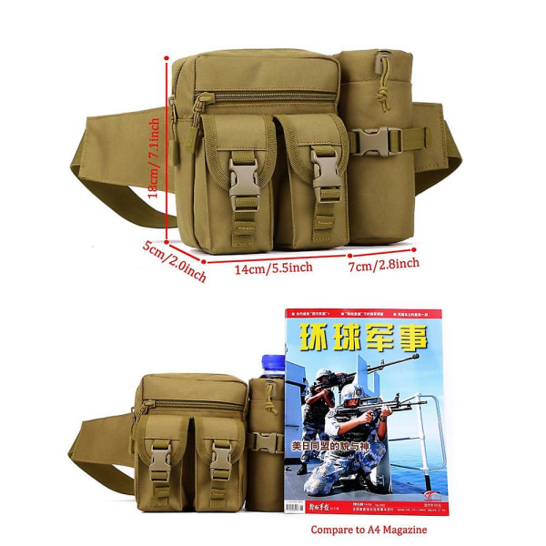 Vandring Midjesäckar utomhus Tactical Waist Pack påse Vattenflaska Fickhållare