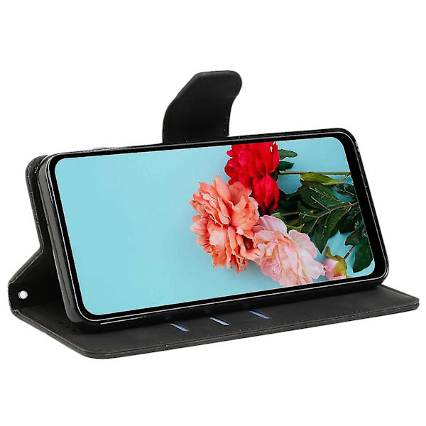 For Samsung Galaxy A14 5g Lommebok telefonveske Magnetisk lukkestativ Flip Ensfarget Pu-skinn beskyttende telefondeksel Black