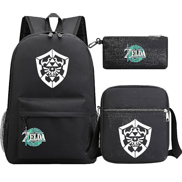 "zelda Kingdom Tears" printed teini-opiskelijakoululaukku - 3-osainen set miehille ja naisille 3