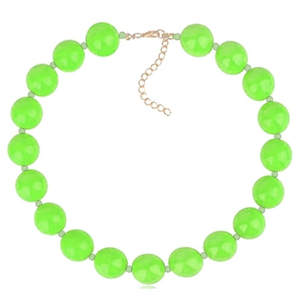 Färgglada hartspärlor Statement Choker Halsband Akryl Chunky Beads Halsband Green