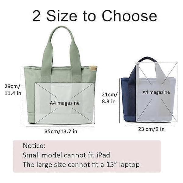 Canvas Multi-Pocket Zipper Bag, Handmade Canvas Material, Multiple Compartments, Multifunctional Women's Bag, Suitable for University, School White - Medium
