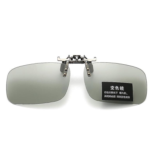 Uv400 Ultralätt polariserad Clip On Solglasögon Män Kvinnor Unisex Photochromic Bilförarglasögon Grey