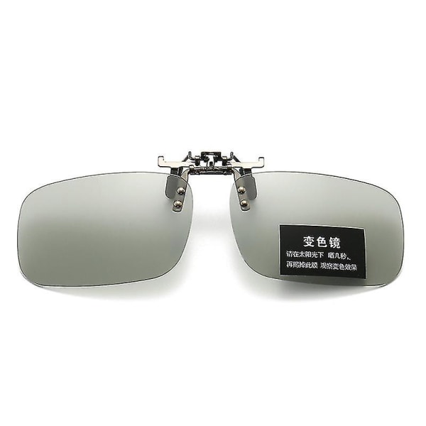 Uv400 ultralette polariserede solbriller med klips til mænd Kvinder Unisex fotokromiske bilførerbriller Grey