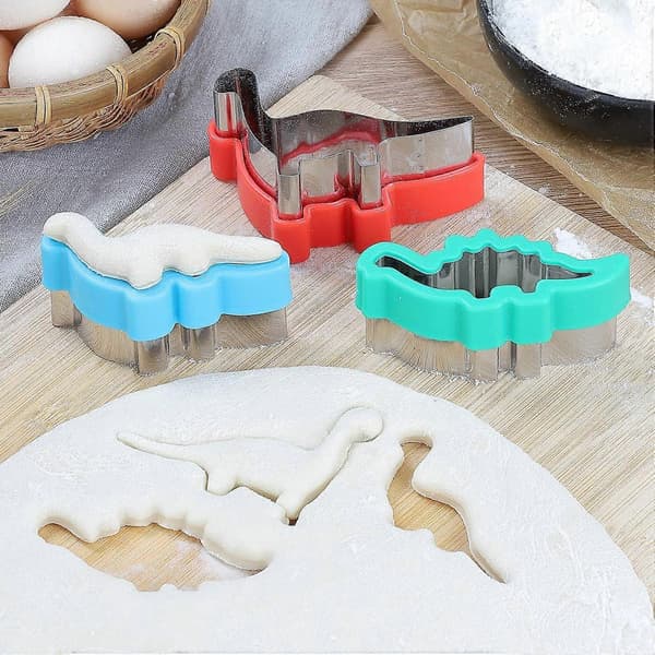 Dinosaur Cookie Cutters Sæt - Formede Cookie Candy Food Cutters i Rustfrit Stål