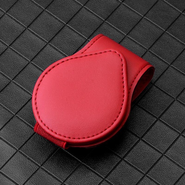 Universal Leather Solvisir Briller Clip Bilkort Billettfeste Bærbare Solbriller Holder Clips Bilinteriørtilbehør| | Red