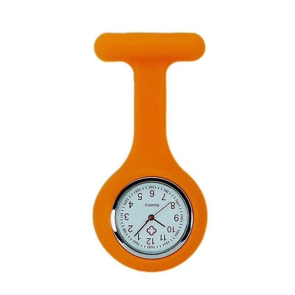 Højkvalitets Silikone Nurse Watch Solid Medical Pocket Watch Pin Pocket Orange
