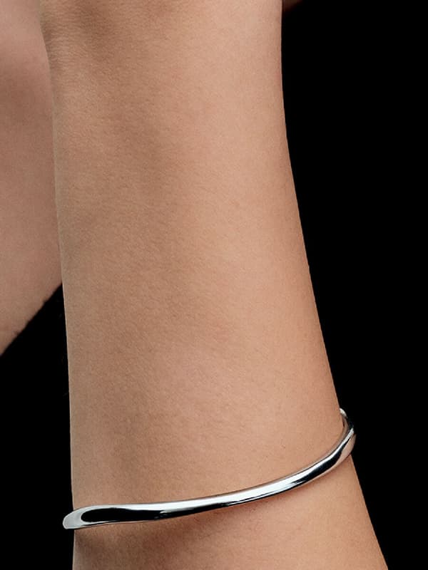Pandora - Organic Shaped Bangle - Sterling Silver 8.3in/21cm