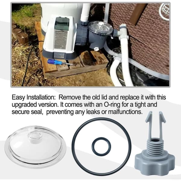 Løvfangerdæksel med O-ring og ventil til Intex SF80110-1 sandfilterpumpe 12 tommer/O-ringventil 2 cm