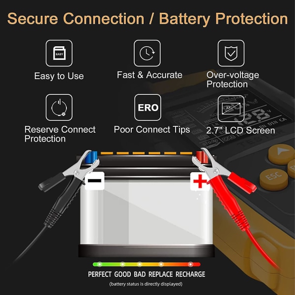 Bilbatteritestare 12v 24v Automotive Digital Auto Battery Analyzer Exakt batteridiagnostik också