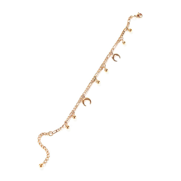 1kpl Bead Moon -nilkkaketju Delicate Lady -jalkaketju Täysin sopiva jalkaketju Titaani-teräsnilkkaketju Tyylikäs nilkkaketju