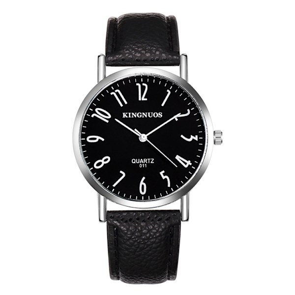 Yksinkertainen muoti litsikuvioinen vyö, vedenpitävä watch Black band black