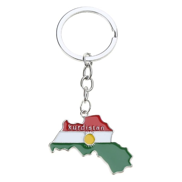 Unisex Kurdistan kort flag vedhæng halskæde til kvinder mænd choker nøglering gave D