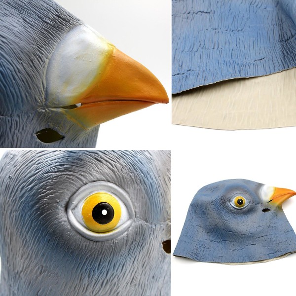 Creepy Party Deluxe uutuus Halloween-asujuhlat Latex Animal Head Mask Pigeon