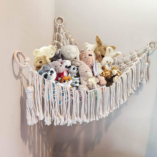 Legetøjshængekøje Opbevaring Net Organizer Til Teddys Med Lys