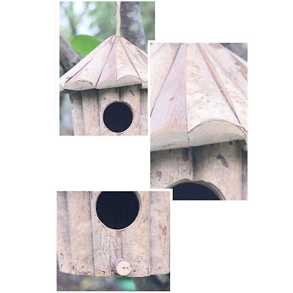 Hummingbird House - Andas häckande hus för små fåglar, naturligt trä Hummingbird häckande hus för utomhus trädgård trädgårdsdekoration