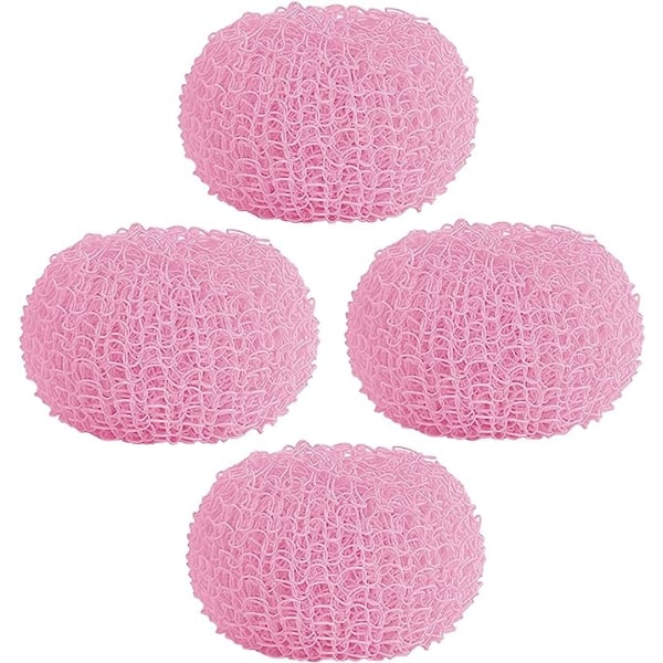 4 stycken diskskurborste Nylon skursvampar Repfri diskskrubber Rund skursvamp (D Replace-Pink)