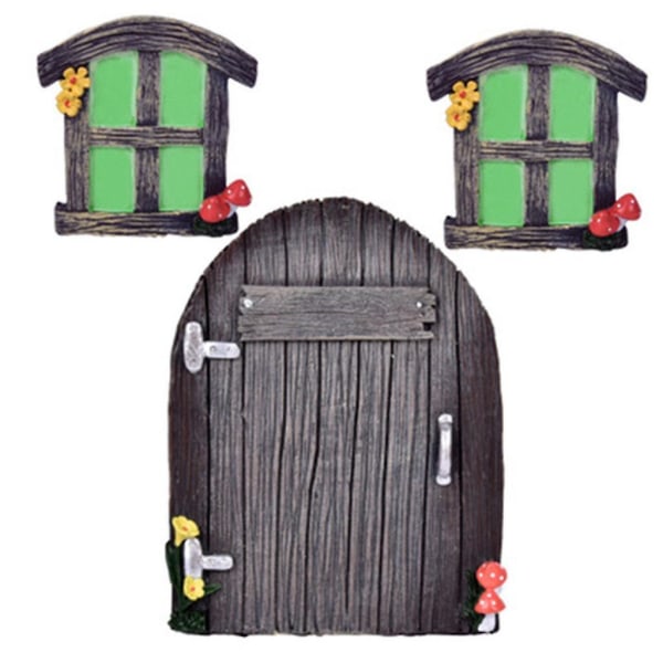 Miniature Fairy Gnome -kodin ovi ikkunoihin Puupihalle Taidepuutarhaveistos D
