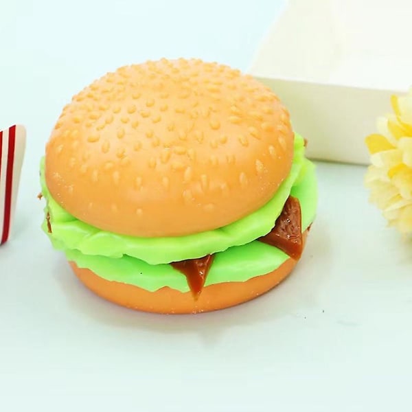 Simulering Burger Stress relief Stressboll 3D Squishy Hamburger TPR Dekompression Klämboll Sensoriska presenter Fest Vuxna