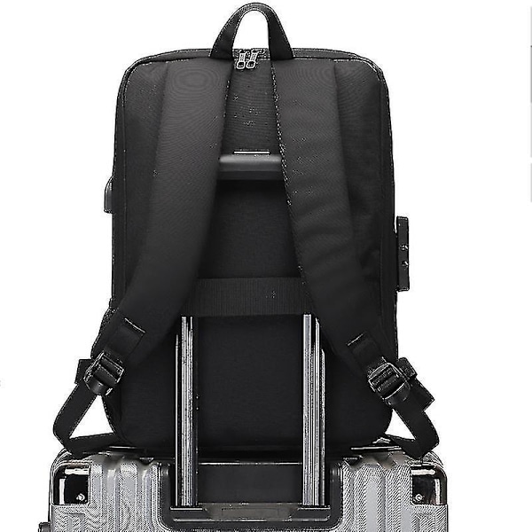 Musta Pc Hard Shell Laukku Vapaa-ajan työmatkalle Vedenpitävä Kevyt Business Reppu Miesten Reppu Varkaudenesto Lukko Tietokonelaukku Black