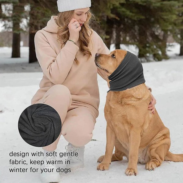 Pet Dog Snood Scarf Bad Grooming Nackvärmare hörselskydd Grey S