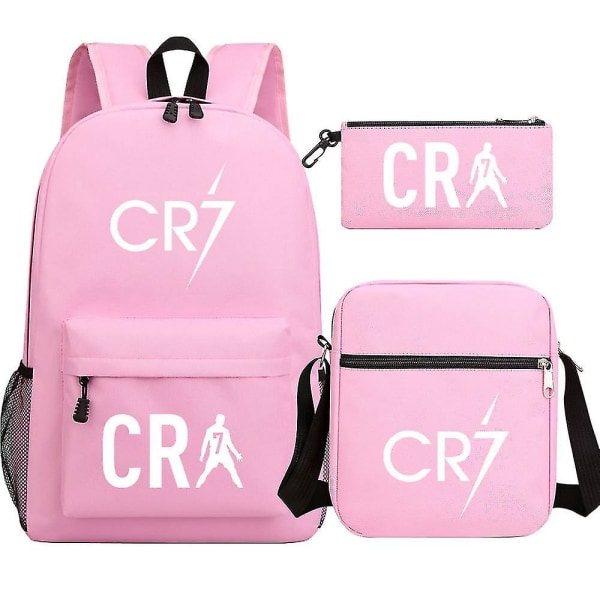 Fashion Cr7 Teenage Boys Ryggsäck - Trendiga väskor för pojkar, barn, studenter - Skolväskor, Laptop Ryggsäckar med tredelat set 2