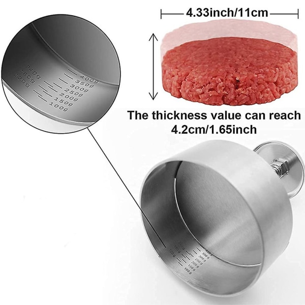 Ruostumattomasta teräksestä käsikäyttöinen lihapuristin Beef Patty Maker keittiötyökalu