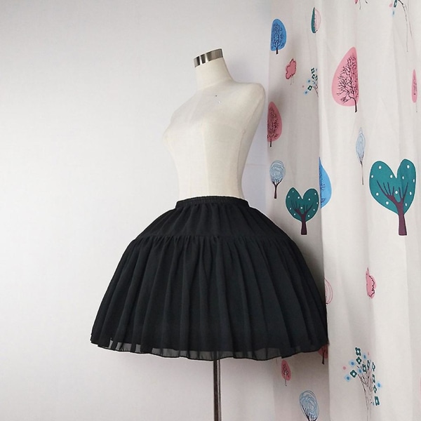 Cosplay fiskebein kort skjørt Lolita Carmen Slip Liner Søte jenteskjørt Adjusta Black