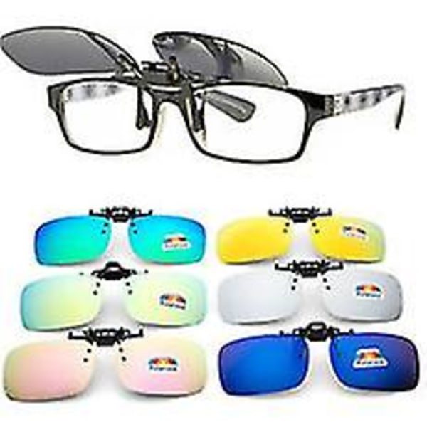 Uv400 ultralette polariserede solbriller med klips til mænd Kvinder Unisex fotokromiske bilførerbriller Black