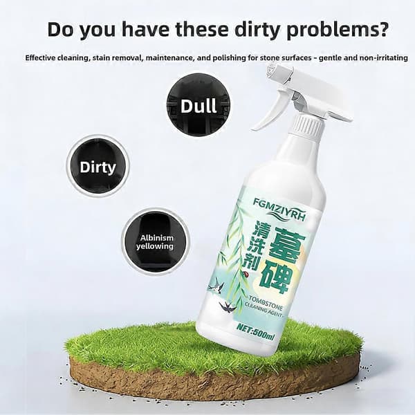 500 ml Gravsten Restaurering Plet Mosfjerner Spray Nem Langvarig Sten Mosfjerner Pletfjerner til Gravstensrens A