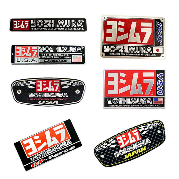 Aluminium Motorcykel Udstødningsmærkater til Yoshimura Honda Yamaha Suzuki Kawasaki Udstødningsrør Lydpotte Decals Tilbehør - Decals &amp; Klistermærker JH113