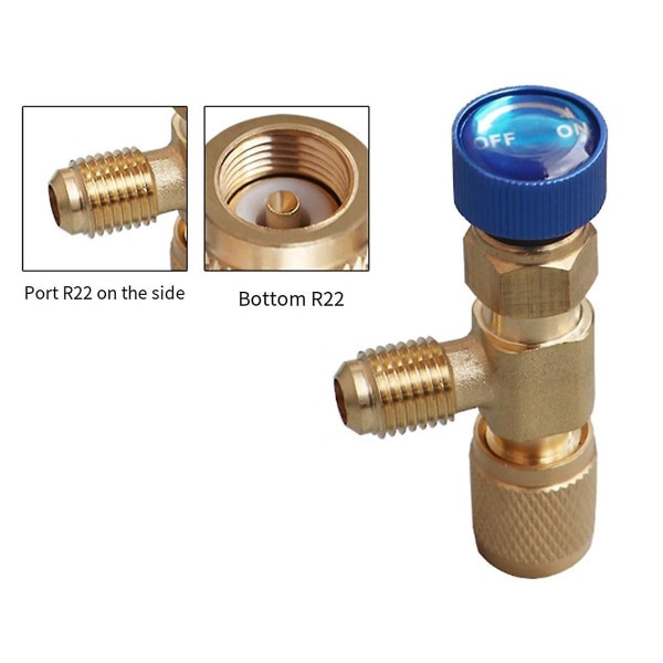 R22 R410 AC venttiili 1/4 tuuman täyttöliitos A/C kylmäaineventtiili Ilmastoinnin korjaus ja fluoriturvasovitin B as shown