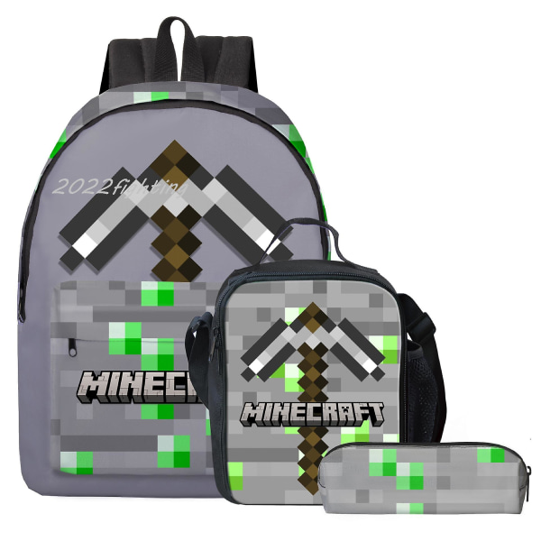 Minecraft Spel Ryggsäck Printe Pojkar Flickor Skolväskor Kapacitet Skol Elever Barn Anime Tecknad Vattentät Mochilas Gold