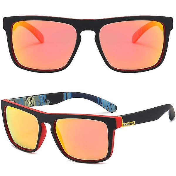 Firkantede solbriller Retro Goggles Briller Black Red Frame Red Lenses
