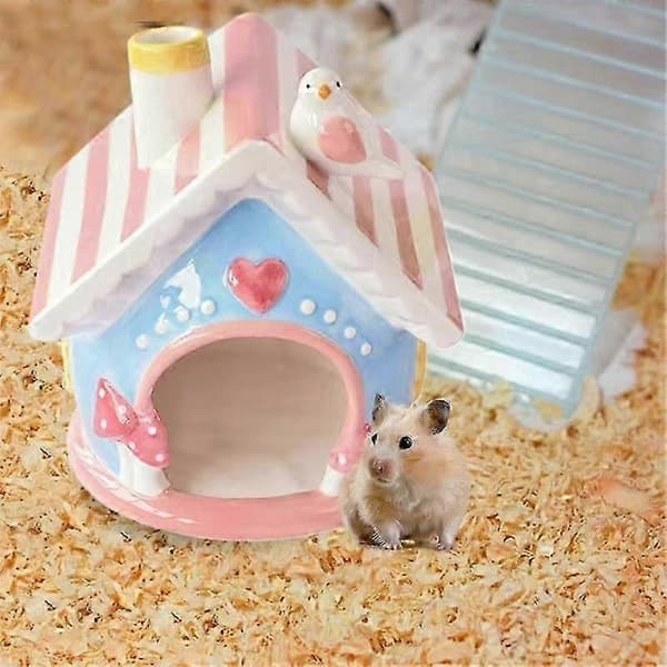 Hamstergemmested Søde keramiske gemmesteder Chinchillahytte Bur tilbehør Gerbilhuse og gemmested
