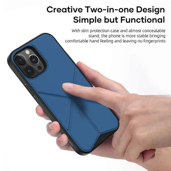 För iPhone 13 Pro ROCK Element Plus TPU + PC Stötsäkert Skyddsfodral med Vikbart Stöd Black