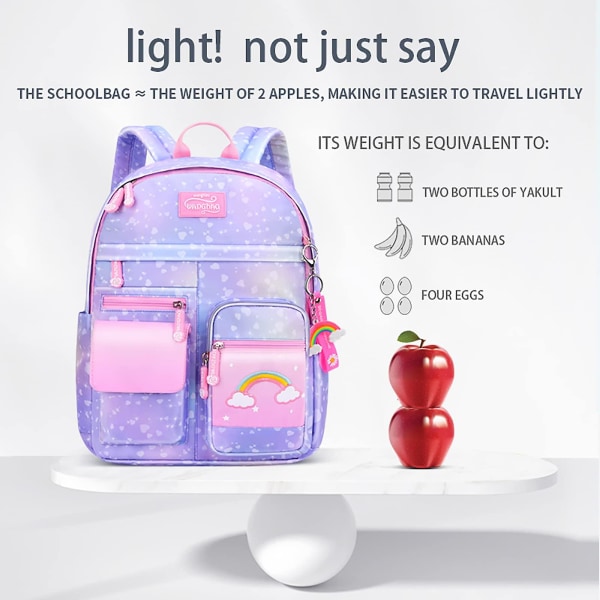 Unicorn skolryggsäck för barn Stor regnbågekapacitet Grundskoleryggsäck för flickor Barn Casual dagsäck för tonårsflicka
