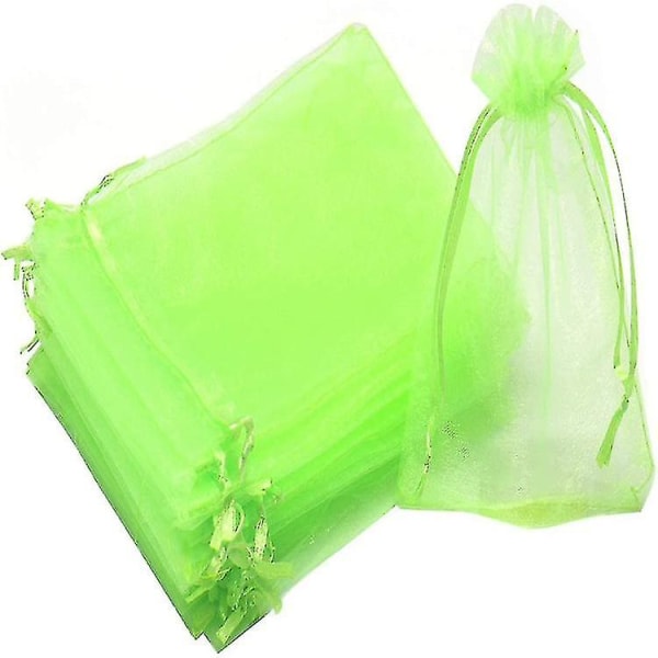 Bunch Protection Bag Grape Fruit Organza Taske med snøre giver total beskyttelse Green(100PCS) 17x23CM