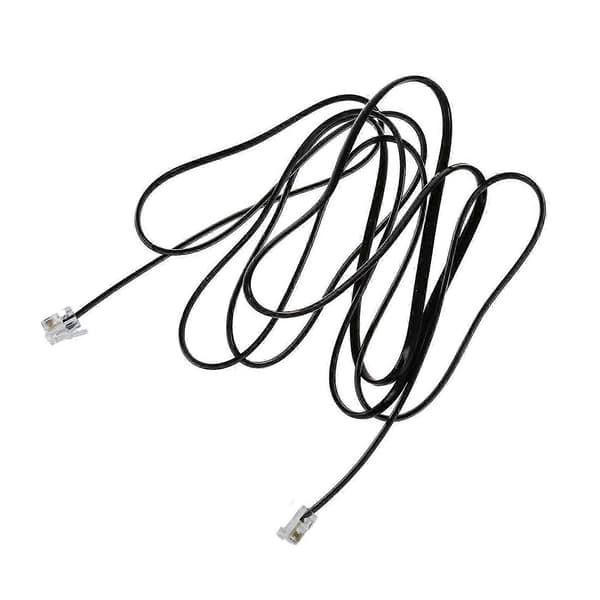 2X RJ11 6P4C Telefonkabel ADSL Modem 2 Meter JH4 Black