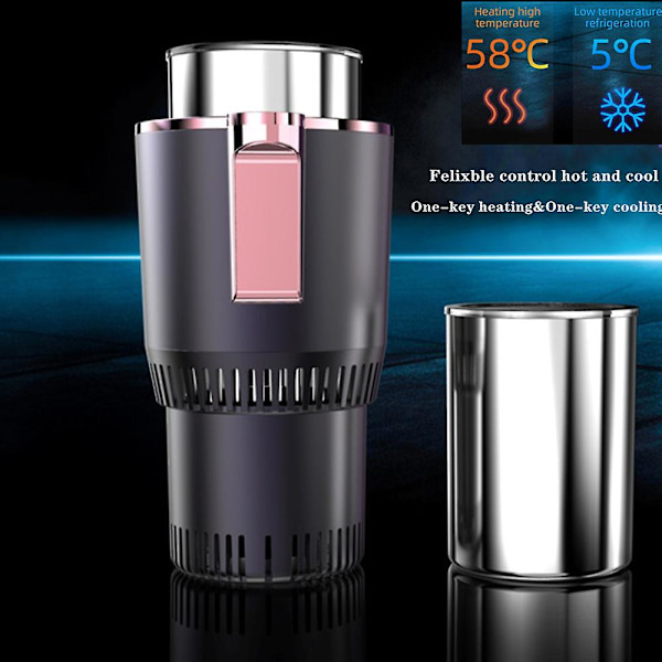 Auton Lämmitys Jäähdytyskuppi 2-in-1 Car Office Cup Mukipidike Jäähdytys Juoma Juomatölkit Uusi Dc 12V Lämminjäähdytin Smart Car Cup - Juomatelineet Black