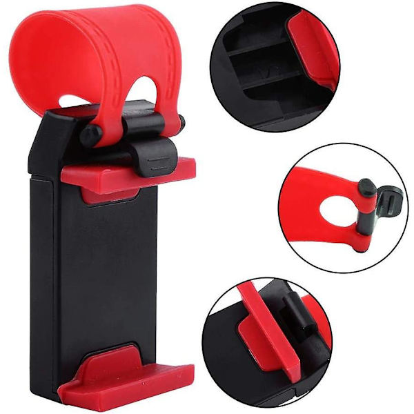 Bilratt Mobiltelefonholder Spenne Standsuniversal Gps Holder For Iphone Xiaomi Bil Interiør Dekor Tilbehør| | Red