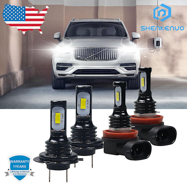 För Volvo XC90 2003-2014 Combo H7 + H11 LED-strålkastarlampor High + Halvljus Set 6000K Vit
