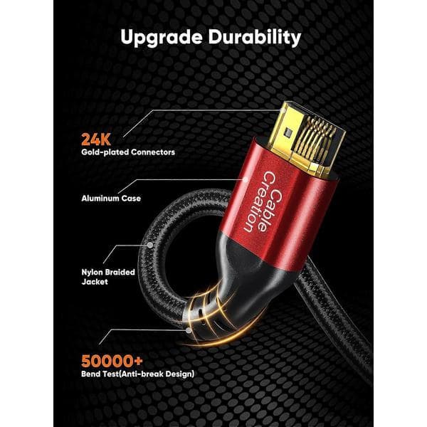 eARC HDMI-kabel 8K, HDMI til HDMI-kabel til PS4 (48 Gbps)