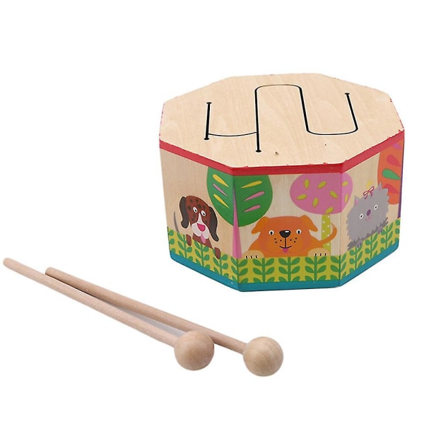 Børnelegetøj tegnefilm trætromme tidlig uddannelse musiklegetøj til børn tromme musikinstrumenter puslespil legetøj