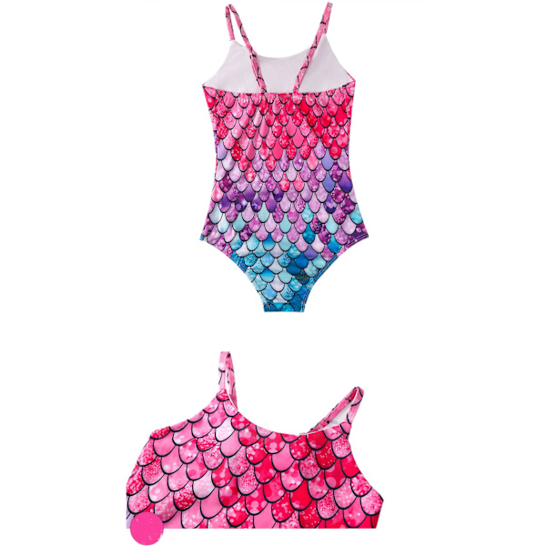 Havfrue Badedragt Piger One Piece Badedragt Spa Strand Badetøj --- Farverig Csize 130