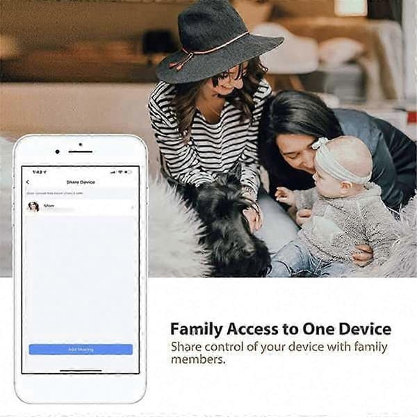 Smart Dørsensor - Trådløs WiFi Vinduessensor for Sanntidsmelding Kompatibel med Alexa White