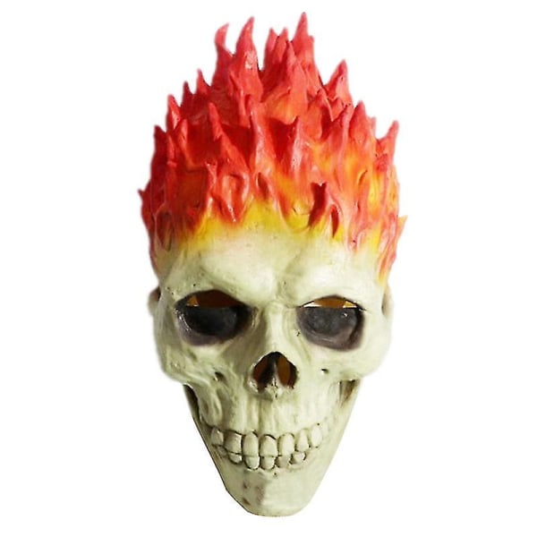 Flaming Skeleton Ghost Rider Latex Mask For Halloween Secret Room Rekvisitter