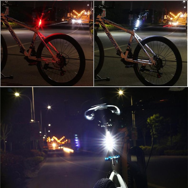 USB Uppladdningsbar Led Cykel Bakljus Mountain Bike Säkerhet Körning Varning Fram Bak Blinkljus Night Riding Tillbehör| | Red